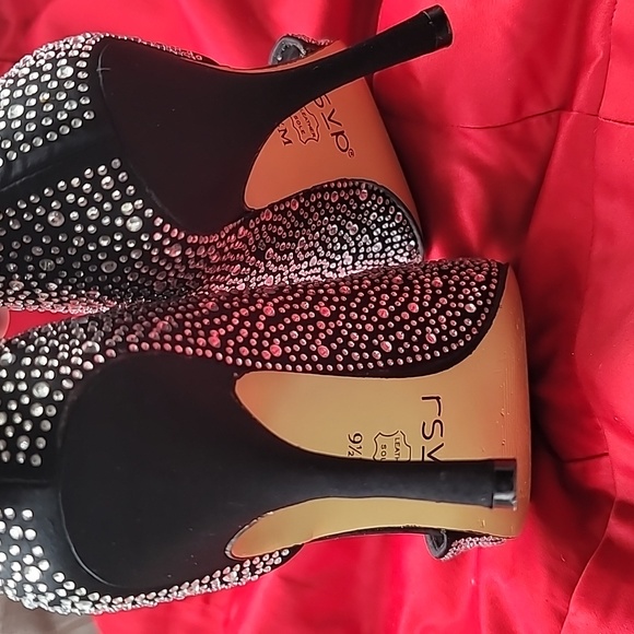 RSVP Shoes - RSVP 9.5 glam rhinestone high heel peep toe glitz